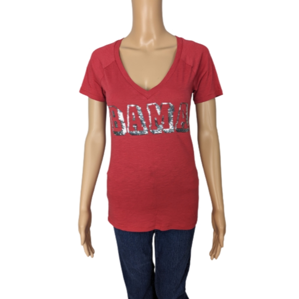 PINK Victoria's Secret Bama Sequin V-Neck Top S